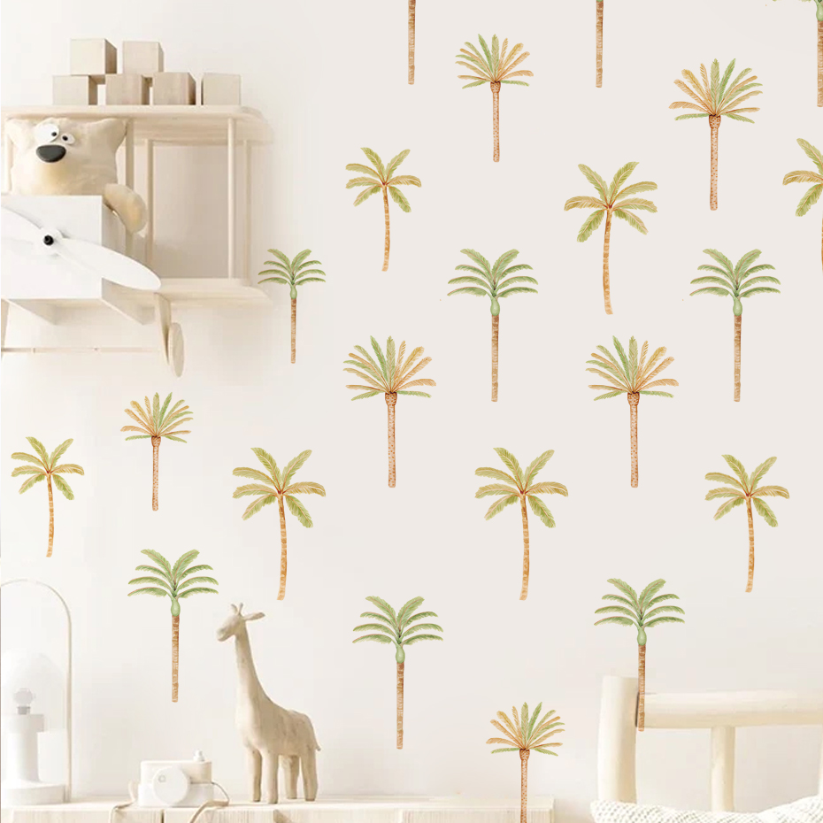 Baby Nursery Tree - Boho Kokospalm Muursticker Voor Kinderen Baby