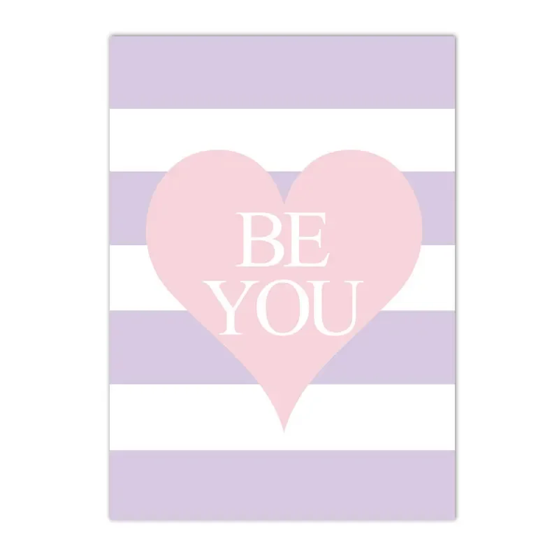 Baby Nursery Quotes Wall Art - Roze Eenhoorn Regenboog Liefde Hart Quotes