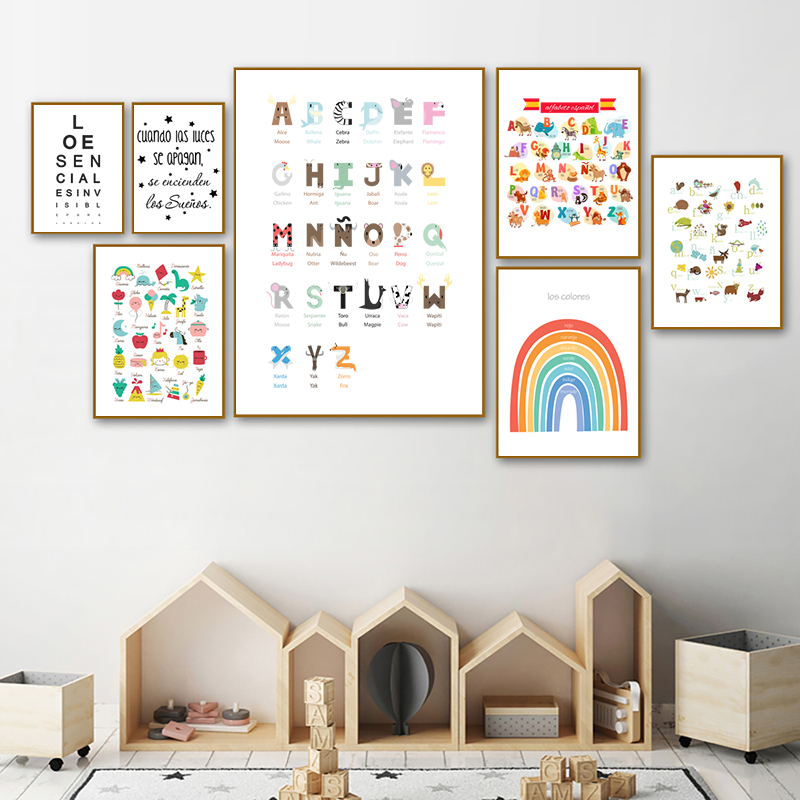 Baby Nursery Quotes Wall Art - Spaanse kinderslaapkamer kunst decor canvas schilderij,