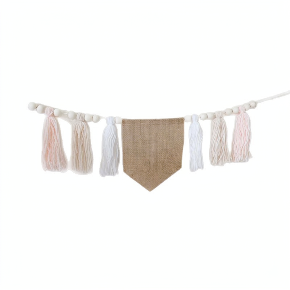 Baby Nursery Bunting - Boho Houten Kraal Kwastjes Garland Kinderen