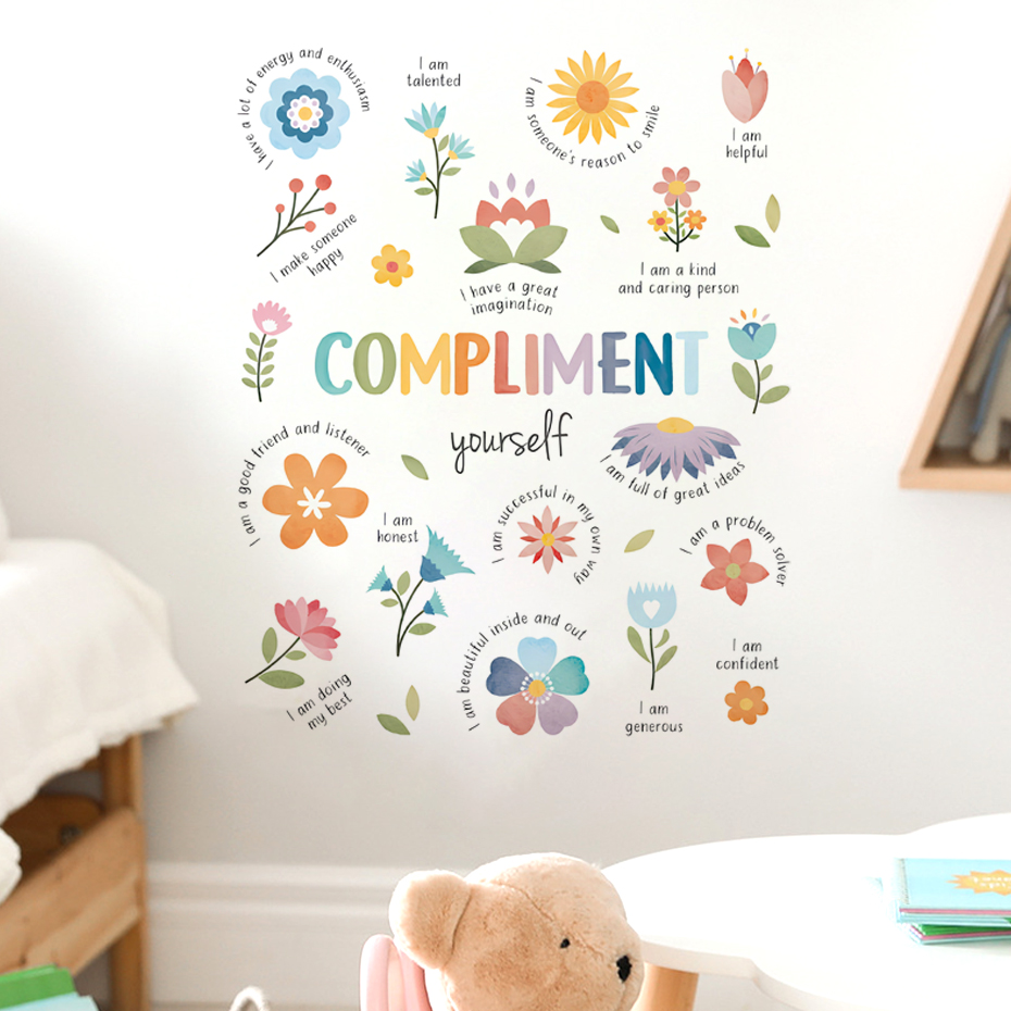 Baby Nursery Quotes Wall Art - Kleurrijke inspirerende citaten aquarel muursticker kind