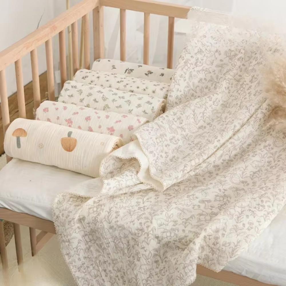 Swaddle Blanket Muslin - Zachte bloemenmousseline babydeken katoen twee lagen