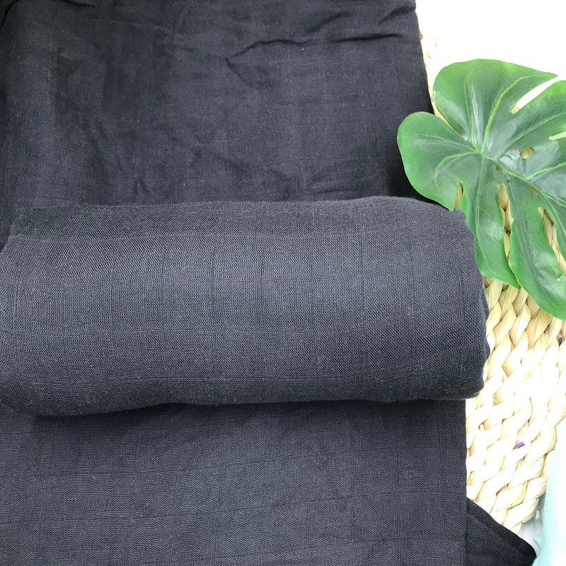 Swaddle Blanket Muslin - Puur zwarte kleur babywikkel Ultrazachte babymousseline