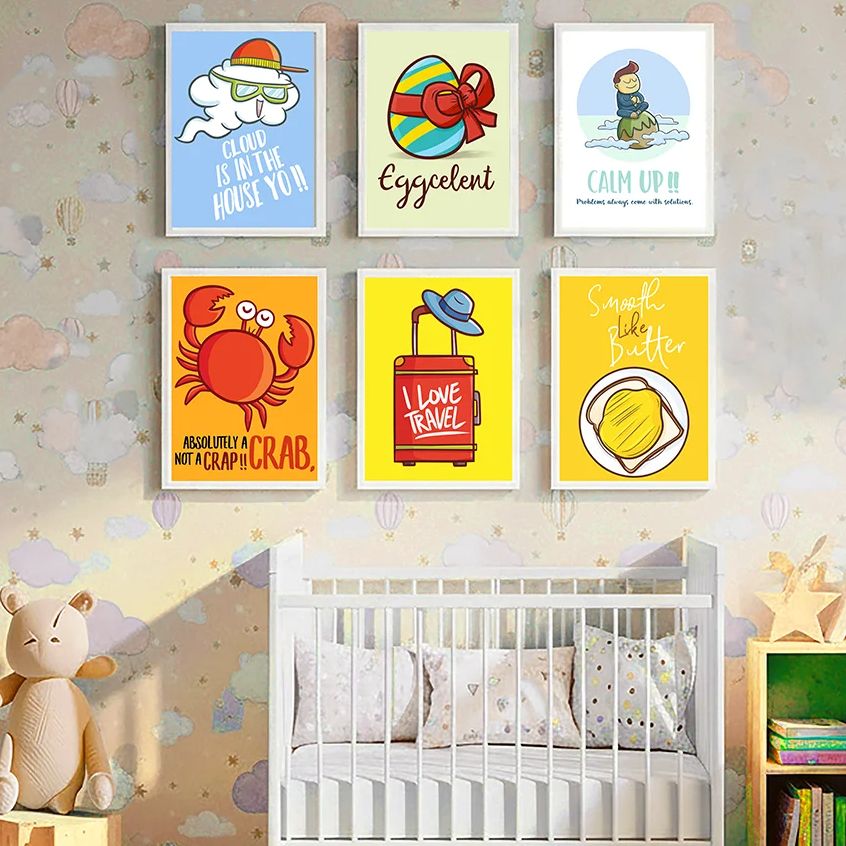 Baby Nursery Quotes Wall Art - Leuke grappige cartoon quote kinderkamer muur