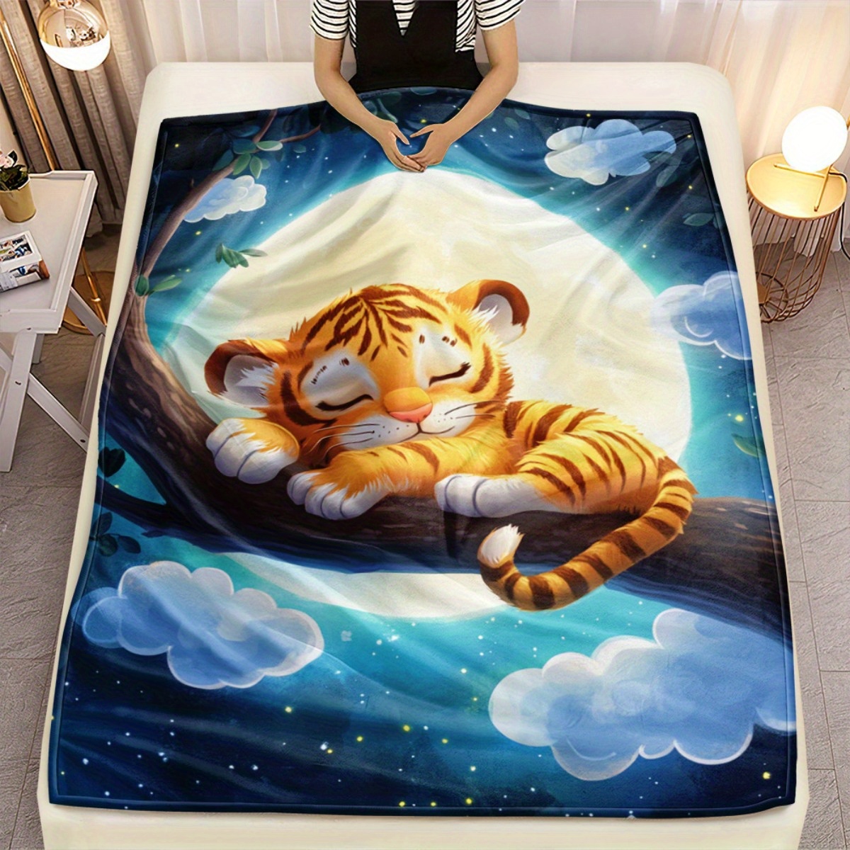 Leuke slapende tijger op boomt - Baby Nursery Tree recensie en prijs