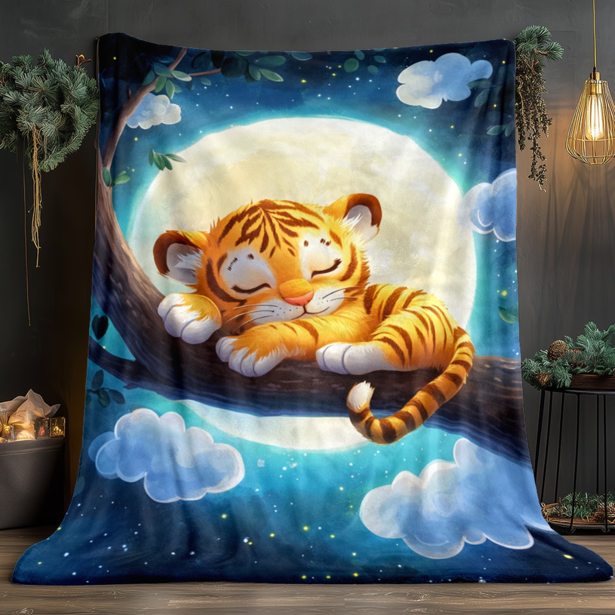 Leuke slapende tijger op boomt - Baby Nursery Tree recensie en prijs