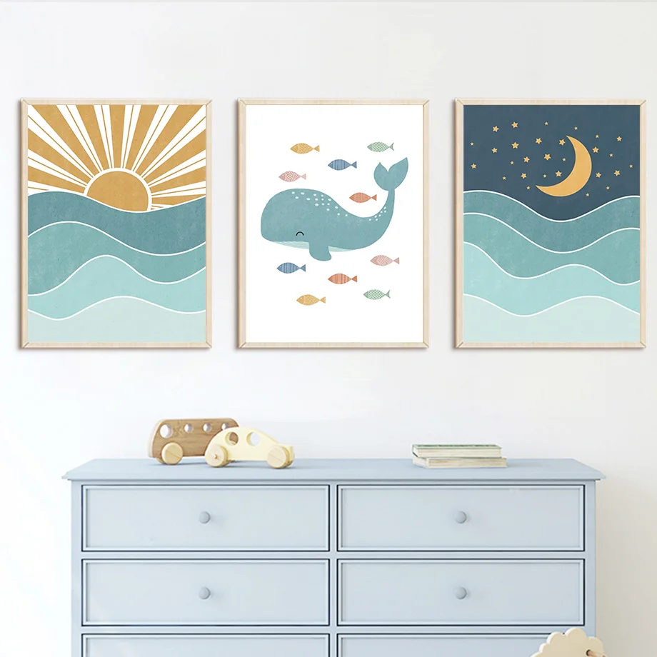 1pc frameloze Vis Walvis Meeuw - Baby Nursery Quotes Wall Art recensie en prijs