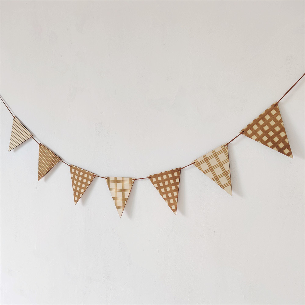 Nordic Houten Driehoek Vlag Mu - Baby Nursery Bunting recensie en prijs