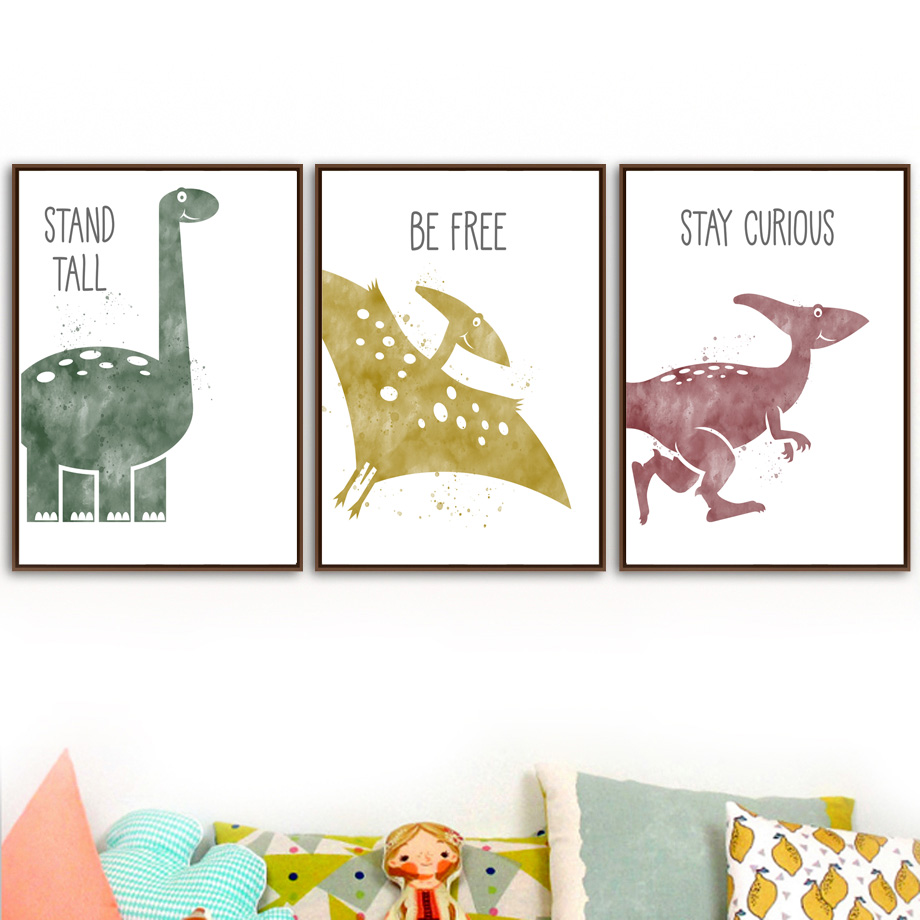 Leuke Dinosaurus Cartoon Dier  - Baby Nursery Quotes Wall Art recensie en prijs