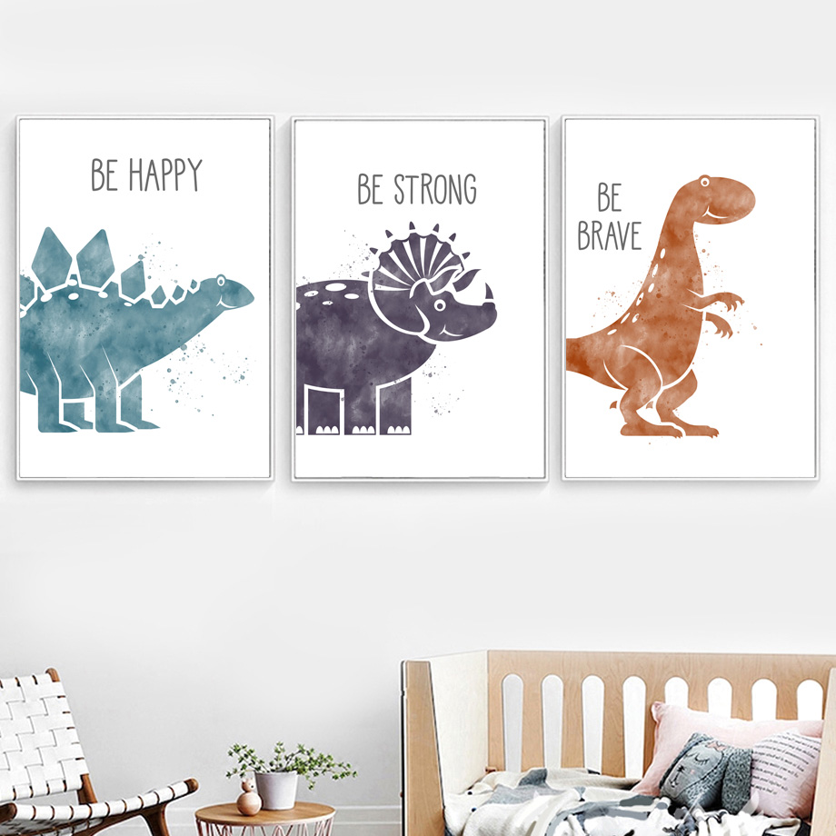 Leuke Dinosaurus Cartoon Dier  - Baby Nursery Quotes Wall Art recensie en prijs