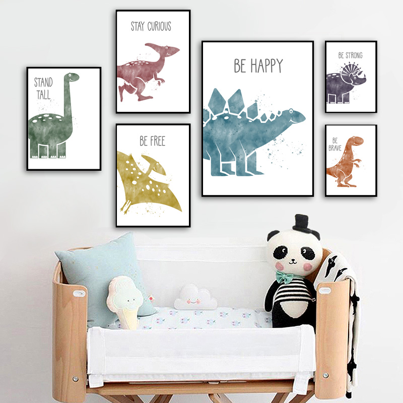 Leuke Dinosaurus Cartoon Dier  - Baby Nursery Quotes Wall Art recensie en prijs